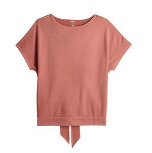 Sonoma Women’s Short Sleeve Tie Back Top Terracotta Size XL Back Cut Out Shirt